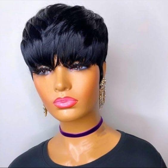 Flandi Pixie Cut Wig — Glueless Layered Human Hair, 1B Black