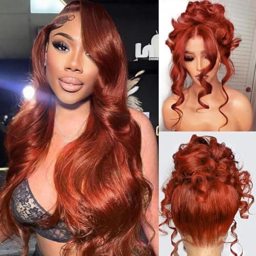 La Denna Auburn Reddish Brown Body Wave Wig — 360 HD Lace, 200%, 20"