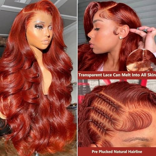 La Denna Auburn Reddish Brown Body Wave Wig — 360 HD Lace, 200%, 20"